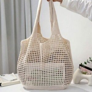 Crochet Knitted Shopping Tote Bag